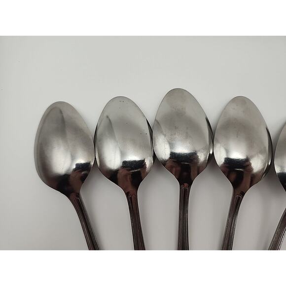 8 Wesley Forge WLF2 Place Oval Soup Spoon Stainless Steel Floral Art Deco 7 1/8" - Picture 9 of 10